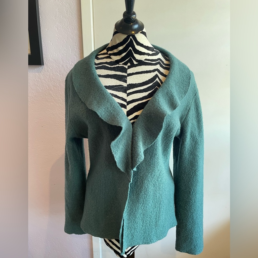 Vintage Monterey Bay Teal Knitwear Sweater Cardigan - Picture 2 of 6